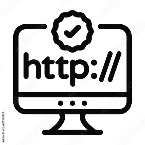 
A solid icon of verified domain in editable design
