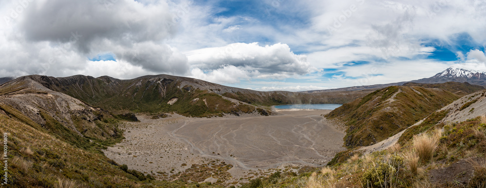 sandy valley and a pond in tongariro