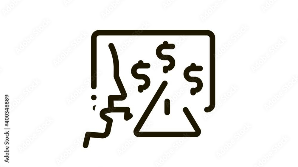 thought story man about monetary warnings Icon Animation. black thought story man about monetary warnings animated icon on white background thought story man about monetary warnings Icon Animation. black thought story man about monetary warnings animated icon on white background