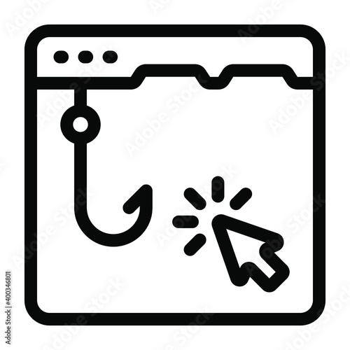 
An icon of phishing website in editable solid design
