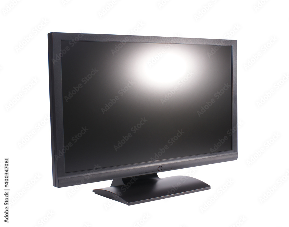 computer monitor with blank display on white background computer monitor with blank display on white background