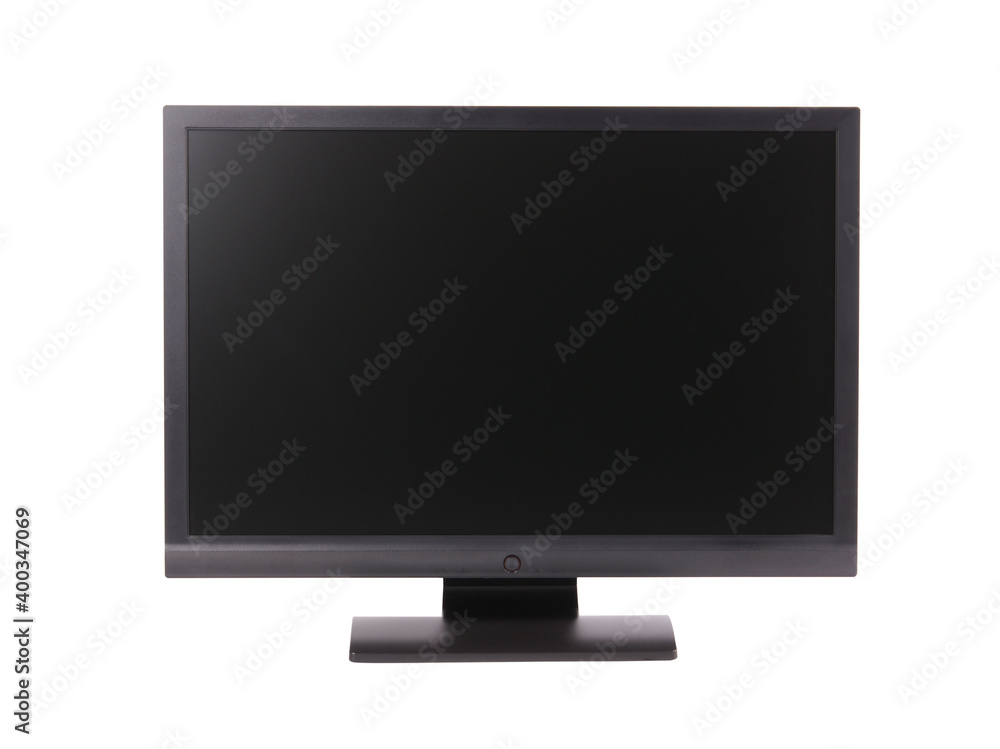 computer monitor with blank display on white background computer monitor with blank display on white background