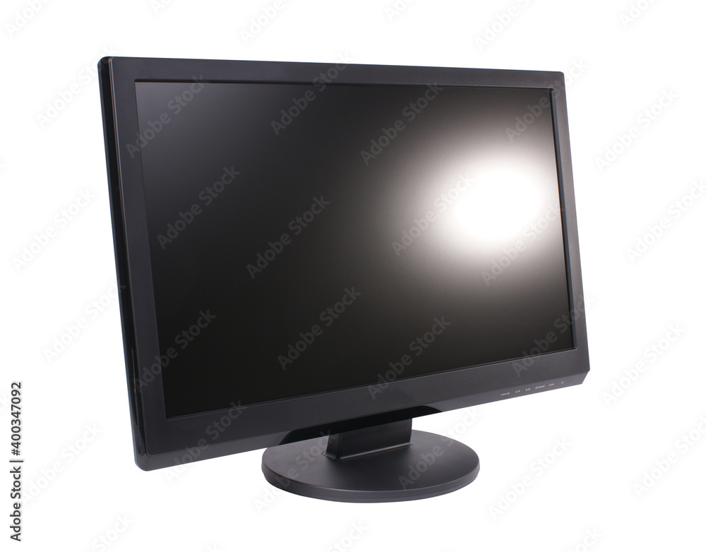 computer monitor with blank display on white background computer monitor with blank display on white background