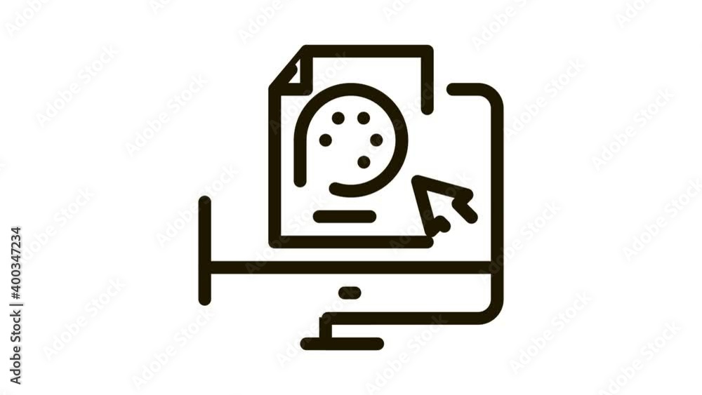 selection of video document on computer Icon Animation. black selection of video document on computer animated icon on white background selection of video document on computer Icon Animation. black selection of video document on computer animated icon on white background