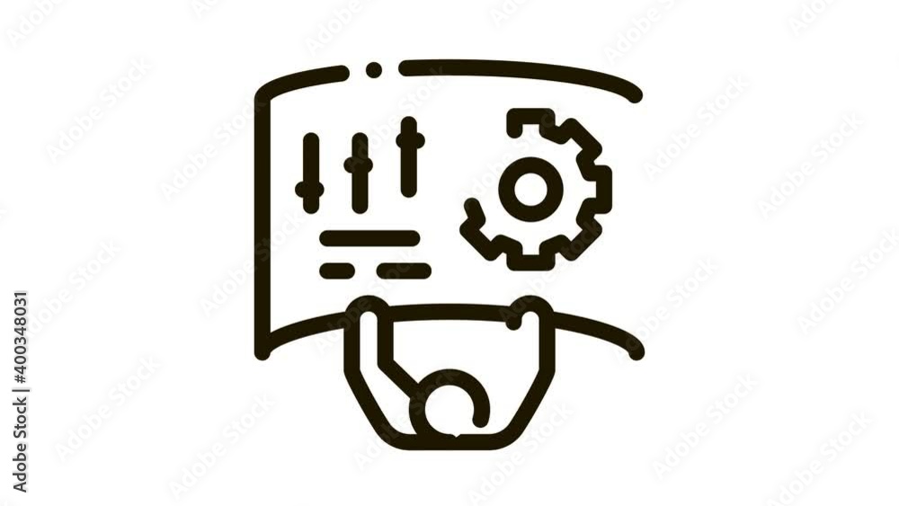 human reality settings Icon Animation. black human reality settings animated icon on white background human reality settings Icon Animation. black human reality settings animated icon on white background
