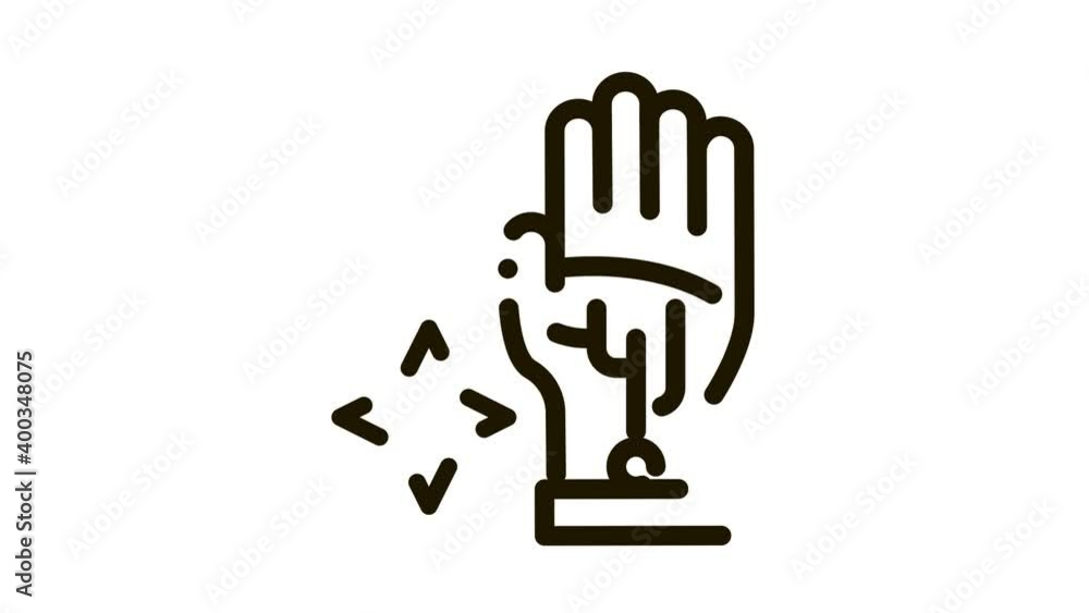 virtual glove technology Icon Animation. black virtual glove technology animated icon on white background virtual glove technology Icon Animation. black virtual glove technology animated icon on white background