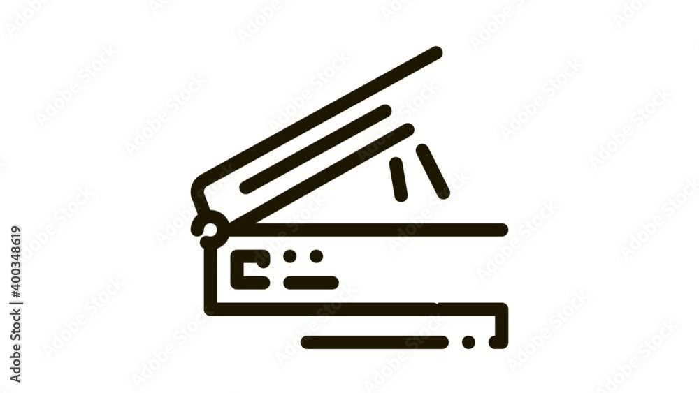 scanner for work Icon Animation. black scanner for work animated icon on white background scanner for work Icon Animation. black scanner for work animated icon on white background