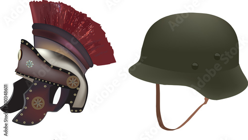 German and Roman war helmet helmet