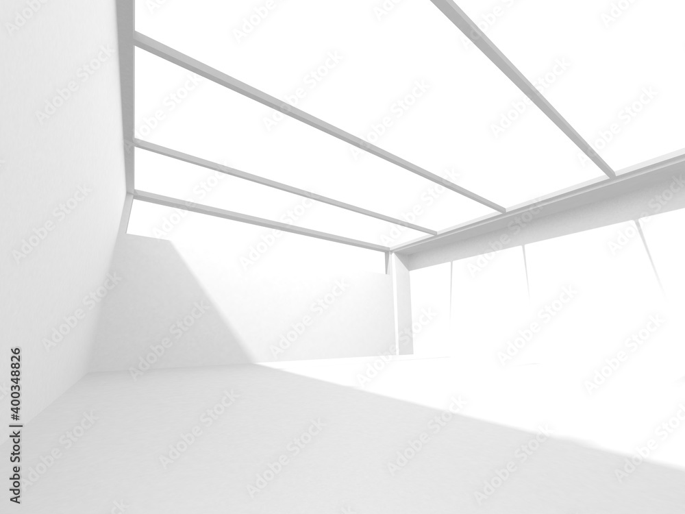 Obraz premium Illuminated corridor interior design. Empty Room Interior Background
