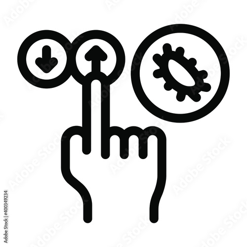 
Germ on hand, solid icon of infected touch 
