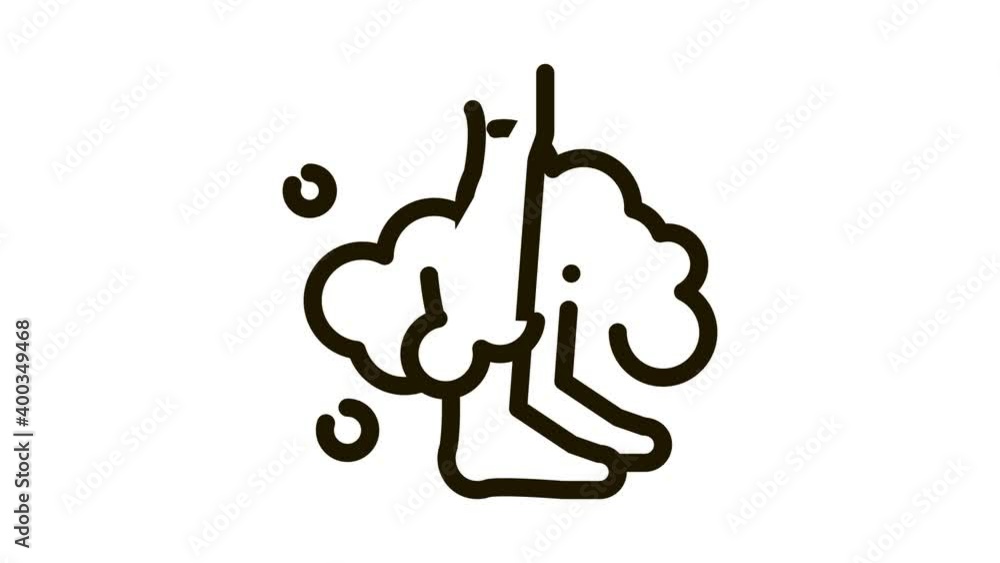 wash feet with soapy foam Icon Animation. black wash feet with soapy foam animated icon on white background wash feet with soapy foam Icon Animation. black wash feet with soapy foam animated icon on white background