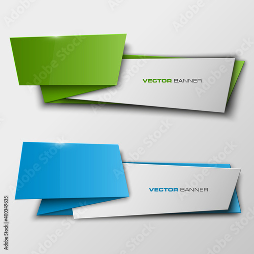 Origami Vector infographic colorful banners set