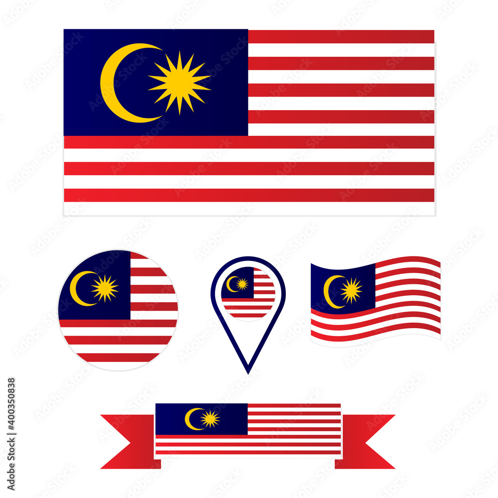 vector flag of Malaysia. Collection of flags vector flag of Malaysia. Collection of flags