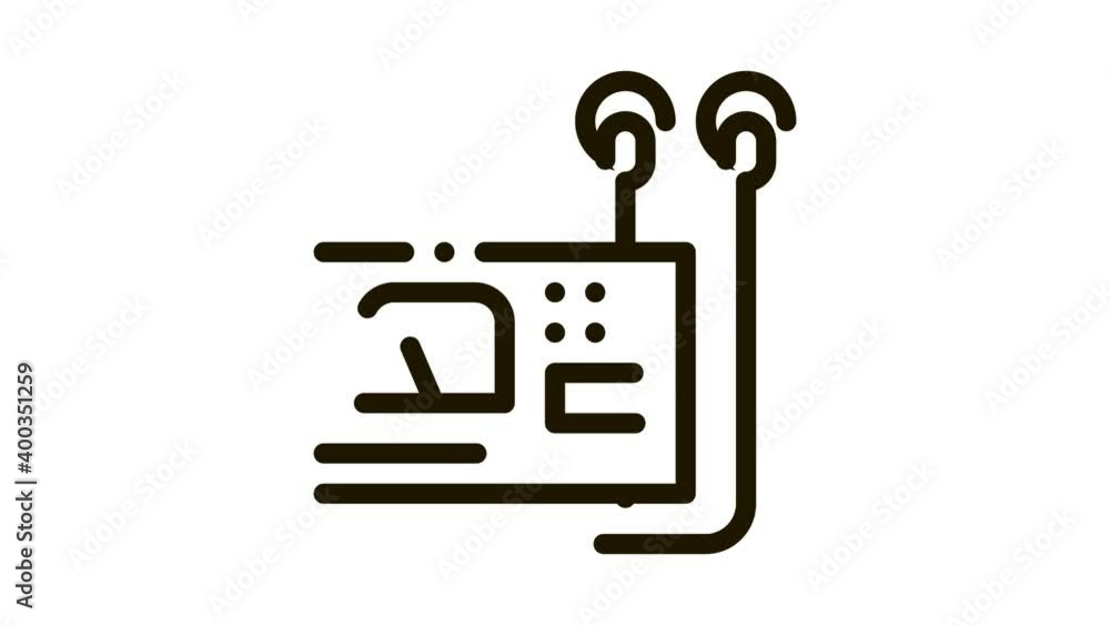 medical breathing apparatus Icon Animation. black medical breathing apparatus animated icon on white background