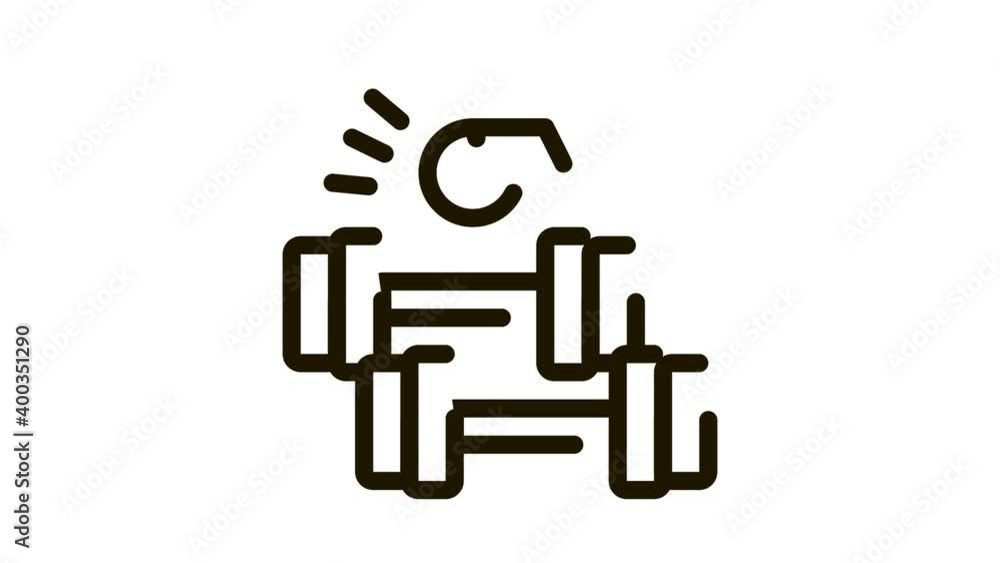dumbbell pull under whistle of coach Icon Animation. black dumbbell pull under whistle of coach animated icon on white background dumbbell pull under whistle of coach Icon Animation. black dumbbell pull under whistle of coach animated icon on white background
