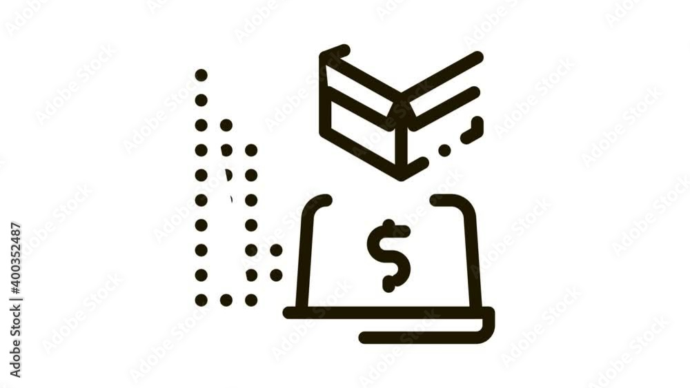 payments in laptop Icon Animation. black payments in laptop animated icon on white background payments in laptop Icon Animation. black payments in laptop animated icon on white background
