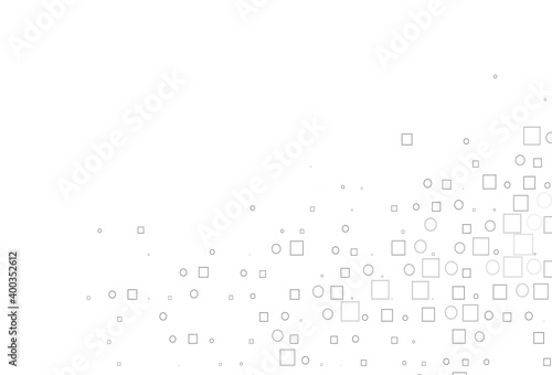 Light Silver, Gray vector background with circles, rectangles.