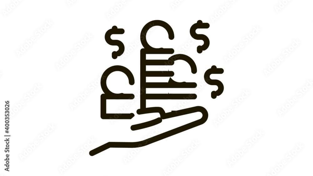 stacks of gold coins money Icon Animation. black stacks of gold coins money animated icon on white background stacks of gold coins money Icon Animation. black stacks of gold coins money animated icon on white background