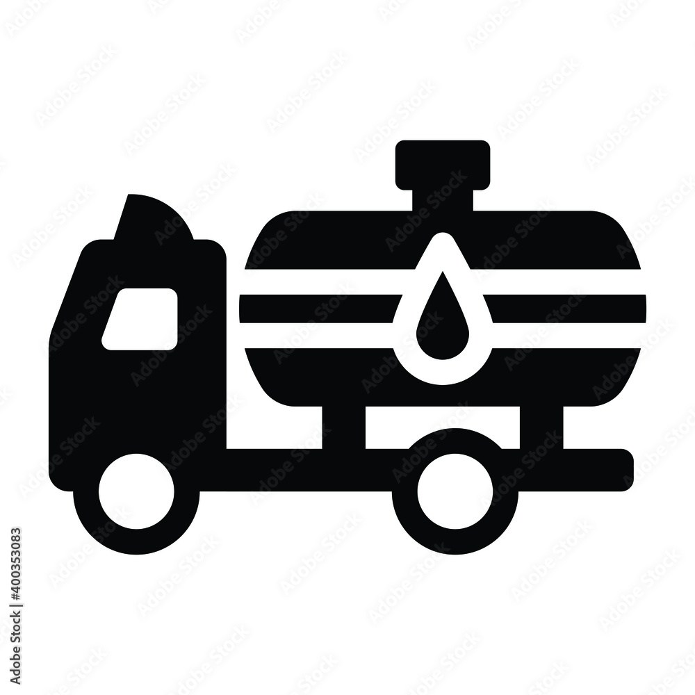 Industrial vehicle, glyph icon of oil transportation
Industrial vehicle, glyph icon of oil transportation