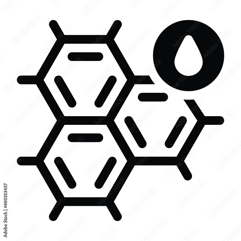 Oil molecule in glyph icon, biochemistry
Oil molecule in glyph icon, biochemistry