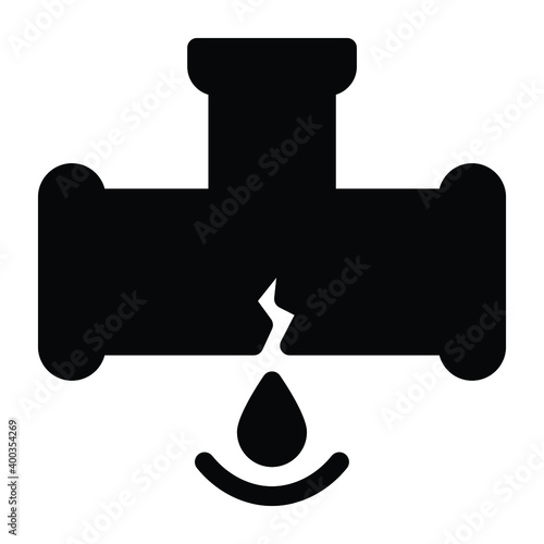 
Oil leakage editable glyph icon denoting oil drop 
