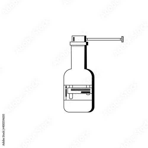 Medical pharmacological spray for throat and oral cavity with a spray. Plastic bottle for oral spray.