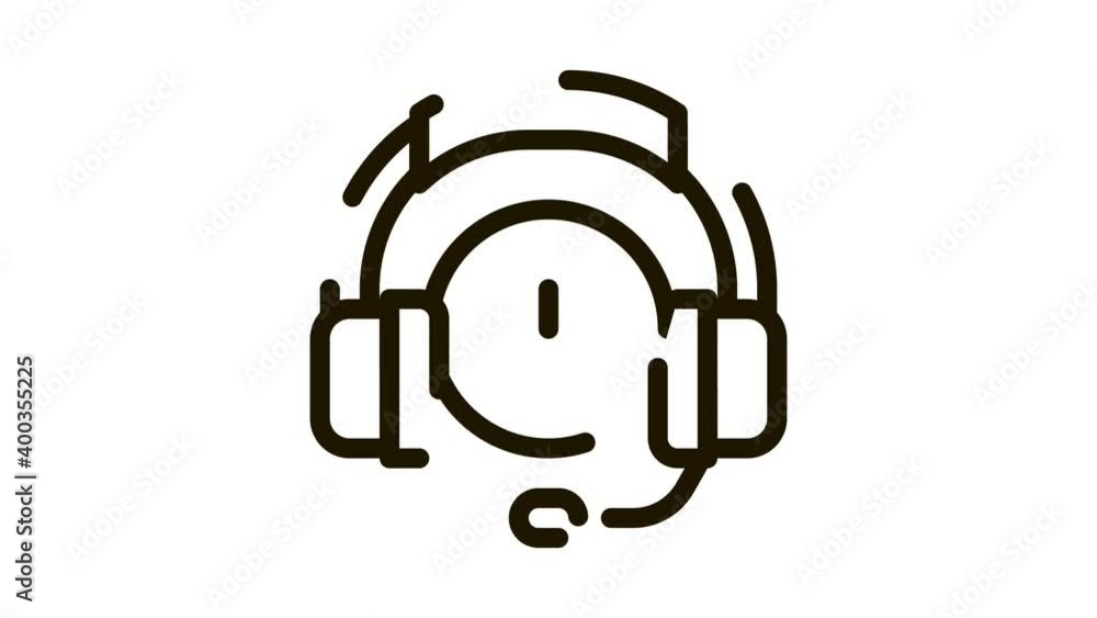 distracted by music headphones Icon Animation. black distracted by music headphones animated icon on white background distracted by music headphones Icon Animation. black distracted by music headphones animated icon on white background