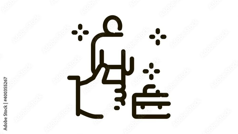 job approval person Icon Animation. black job approval person animated icon on white background job approval person Icon Animation. black job approval person animated icon on white background