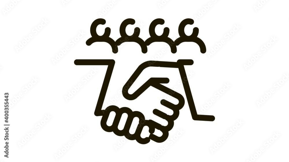 handshake on work contract Icon Animation. black handshake on work contract animated icon on white background handshake on work contract Icon Animation. black handshake on work contract animated icon on white background