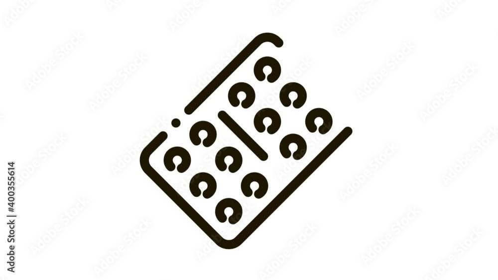 tablet plate Icon Animation. black tablet plate animated icon on white background tablet plate Icon Animation. black tablet plate animated icon on white background