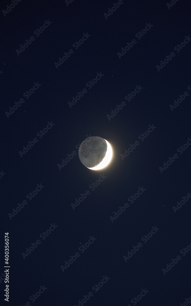Crescent Moonlight in Bavaria on a cold December Crescent Moonlight in Bavaria on a cold December