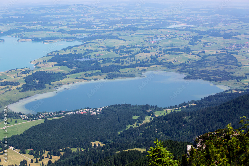 Bavarian lake Bannwaldsee from above