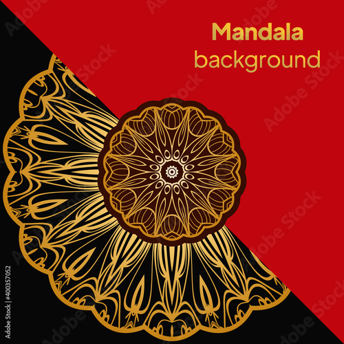 Vintage Invitation card with Mandala pattern. Beautiful Ornament. Vector illustration.