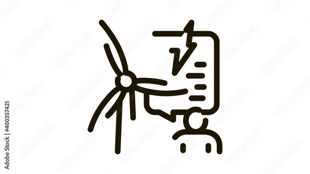 thought about benefits of wind energy Icon Animation. black thought about benefits of wind energy animated icon on white background thought about benefits of wind energy Icon Animation. black thought about benefits of wind energy animated icon on white background