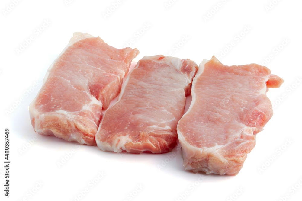 Raw pork meat isolated on white background . - Image Raw pork meat isolated on white background . - Image