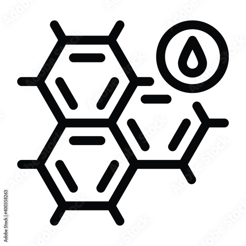 
Oil molecule in glyph icon, biochemistry 
