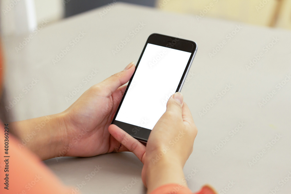 blank display new smart phone view in shopping mall blank display new smart phone view in shopping mall