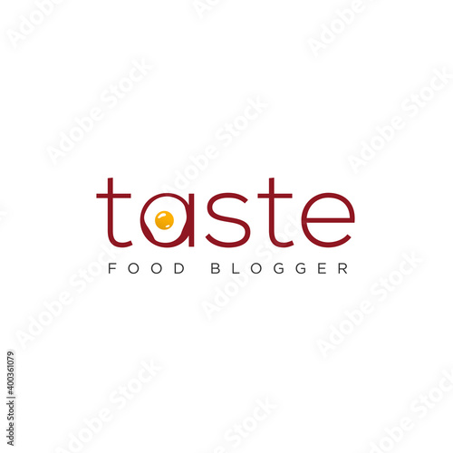 taste food blogger vector logotype illustration website logo design template typography cleaver creative idea social media blogging internet