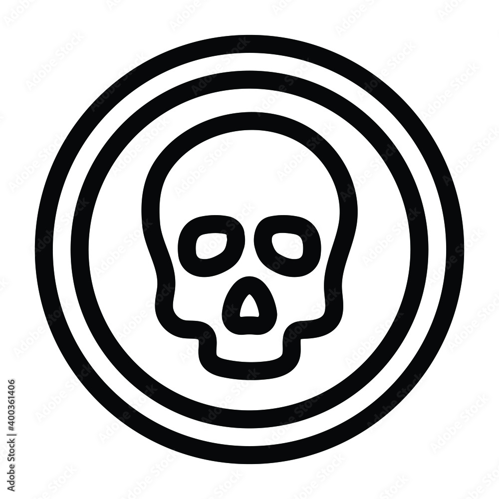 Danger in glyph editable icon showing skull
Danger in glyph editable icon showing skull