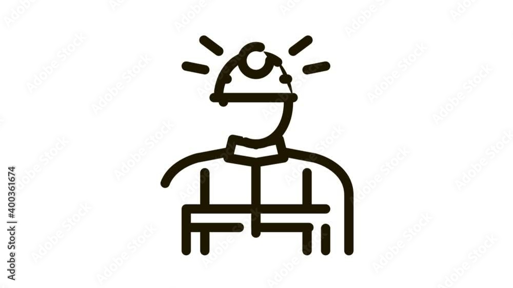 miner worker Icon Animation. black miner worker animated icon on white background miner worker Icon Animation. black miner worker animated icon on white background