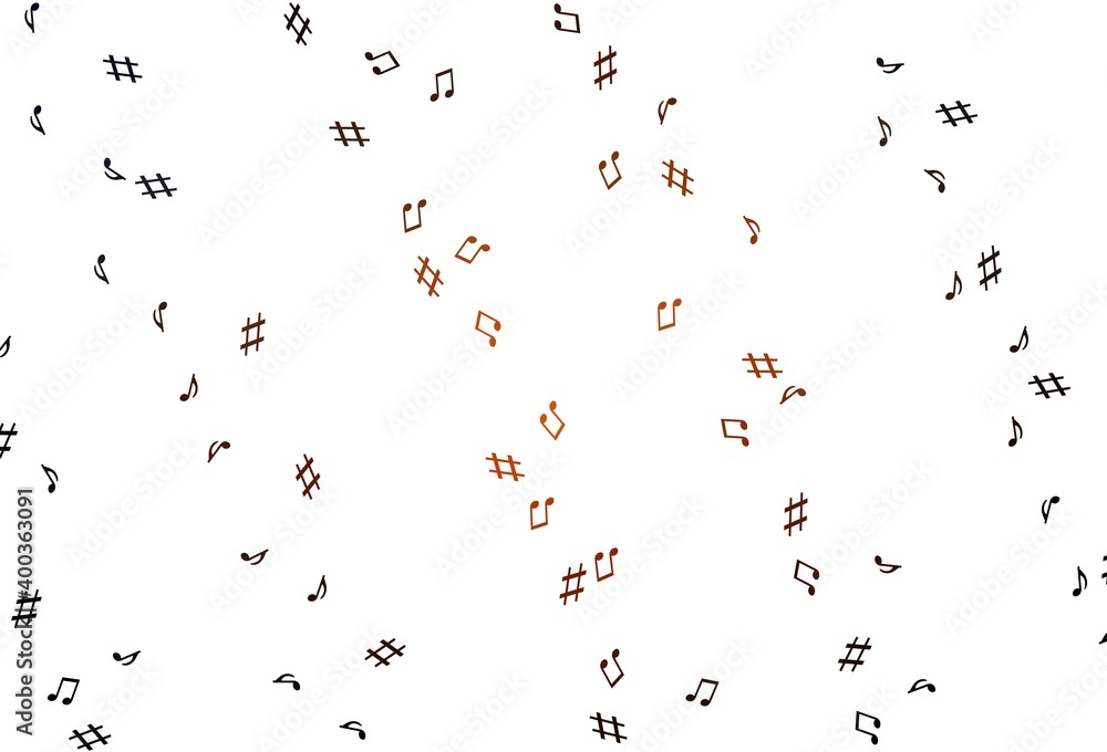 Light Orange vector texture with musical notes. Light Orange vector texture with musical notes.