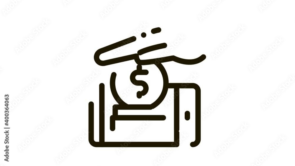 mobile account replenishment Icon Animation. black mobile account replenishment animated icon on white background mobile account replenishment Icon Animation. black mobile account replenishment animated icon on white background