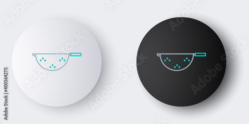 Line Kitchen colander icon isolated on grey background. Cooking utensil. Cutlery sign. Colorful outline concept. Vector