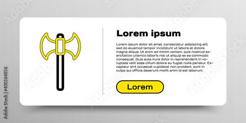 Line Medieval axe icon isolated on white background. Battle axe, executioner axe. Colorful outline concept. Vector.