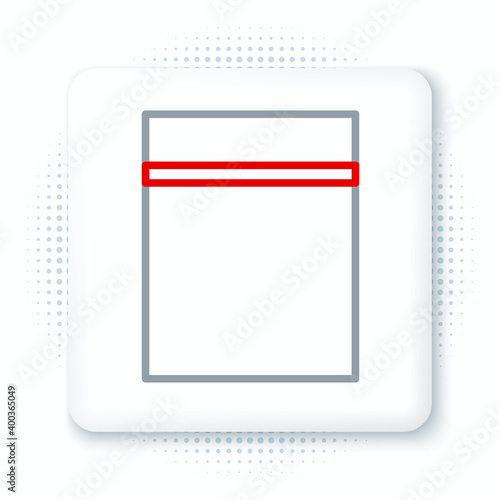Line Plastic bag with ziplock icon isolated on white background. Colorful outline concept. Vector.