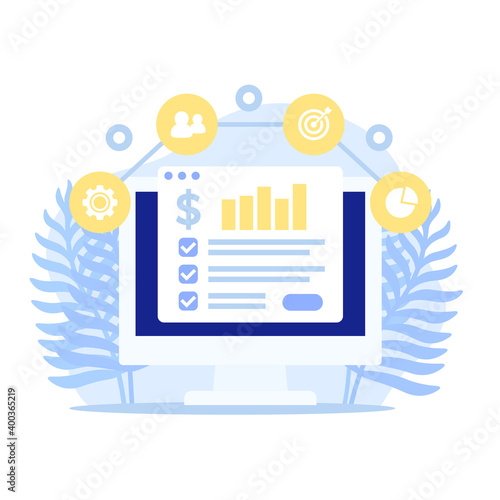financial planning or business analysis vector icon