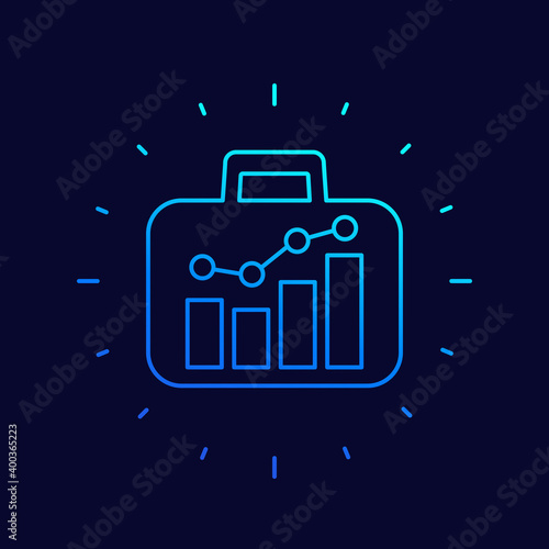 financial portfolio line vector icon