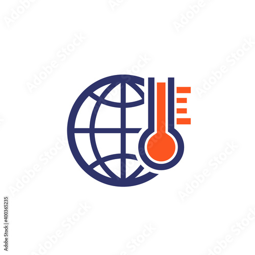 global warming icon on white