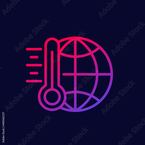 global warming, climate change line icon