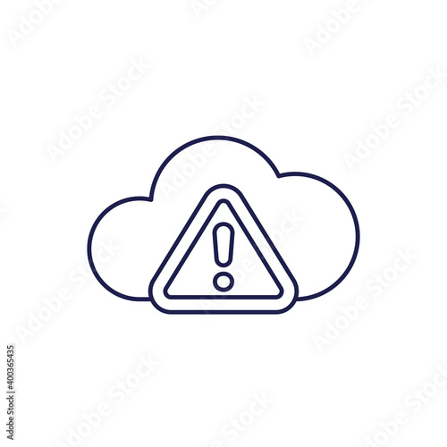 warning, upload error line icon with cloud